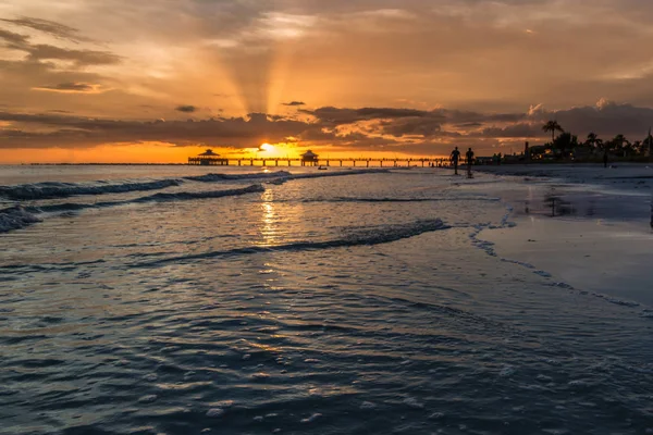 Gyönyörű Naplementét Fort Myers Beach Florida Amerikai Egyesült Államok Estero — Stock Fotó