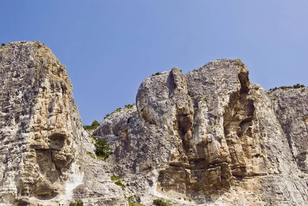 Enormes Rocas Cerca Cueva Ciudad Chufut Cale Crimea Ucrania — Foto de Stock