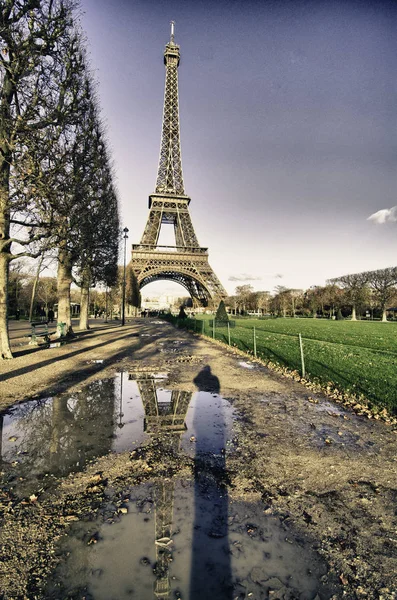 Colores Torre Eiffel Invierno París —  Fotos de Stock