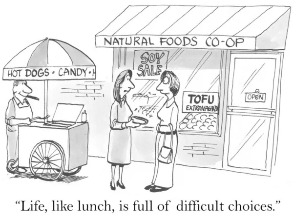 Vida Como Almoço Está Cheia Escolhas Difíceis — Fotografia de Stock