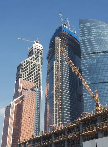 Construção Edifícios Escritórios Centro Negócios Moscou — Fotografia de Stock