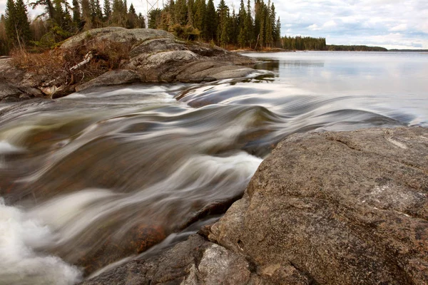 Sasagin Rapids Lungo Fiume Erba Nel Manitoba Settentrionale — Foto Stock