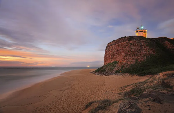 Nobbys Lighthouse Newcastle Beacon Light Ships Oldest One Largest Tonnage — Stock Photo, Image