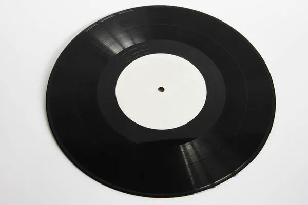 Zwart Vinyl Geïsoleerd Witte Oude Retro Sound Records — Stockfoto