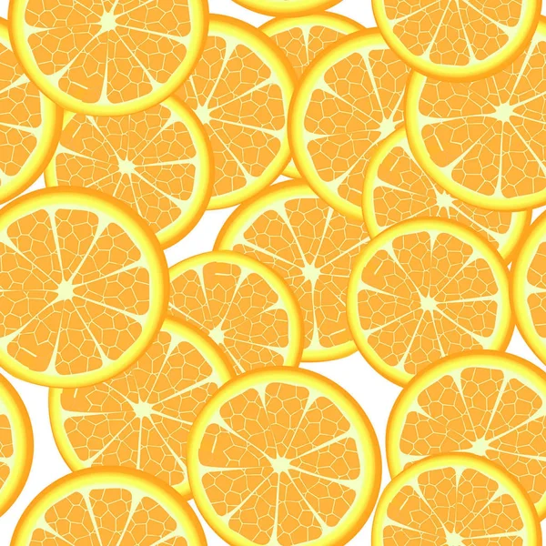 Nahtlose Vorlage Für Orangenscheiben Muster Auf Weißem Hintergrund — Stockfoto
