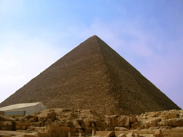 Pyramiderna Cheops Och Chefre Egyptens Öken — Stockfoto