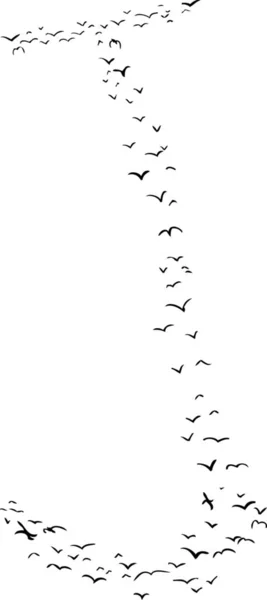 Illustrazione Uno Stormo Uccelli Forma Lettera — Foto Stock