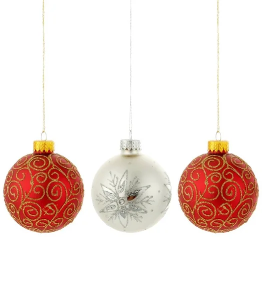 Kerstboom Ornamenten Opknoping Wit — Stockfoto