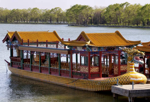 Pequim Summer Palace Barco Lago — Fotografia de Stock