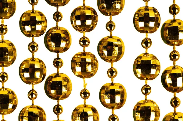 Background Made Brilliant Celebratory Beads Golden Color — Stock Photo, Image
