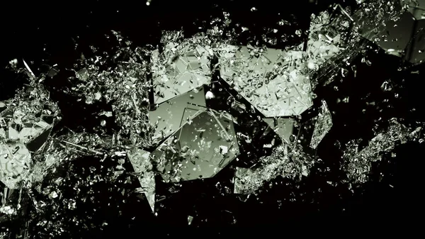 Разбитые Разбитое Стекло Черном Большое Разрешение — стоковое фото