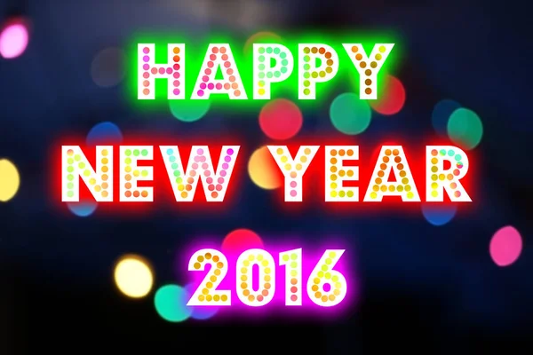 Feliz Año Nuevo 2016 Palabra Con Decoración Colorida — Foto de Stock