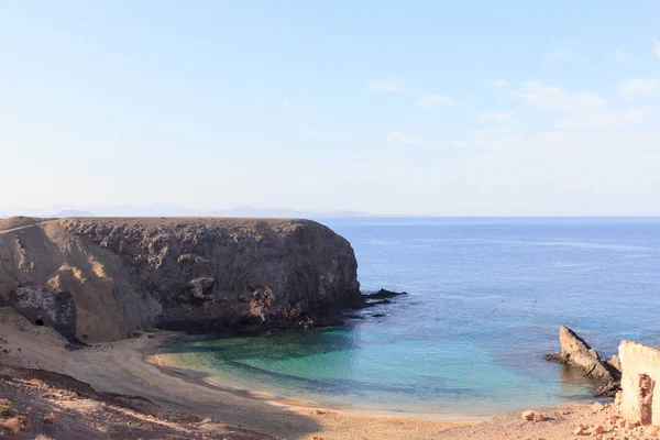 Kép Egy Sor Szép Rendszeres Papagayo Üdülőhely Sziget Lanzarote Spanyolország — Stock Fotó