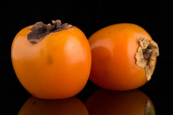 Frutos Caqui Fundo Preto — Fotografia de Stock