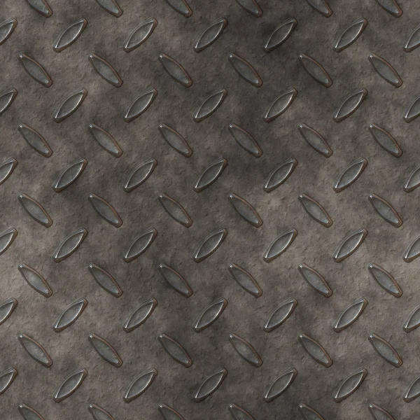 Old Seamless Worn Rough Diamond Plate Background — Stock Photo, Image