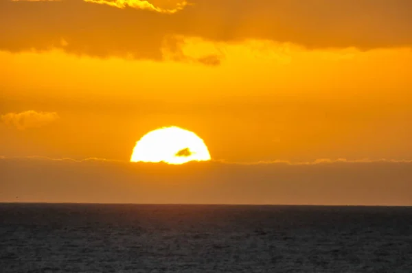 Zon Ondergegaan Atlantische Oceaan Tenerife Canarische Eilanden Spanje — Stockfoto