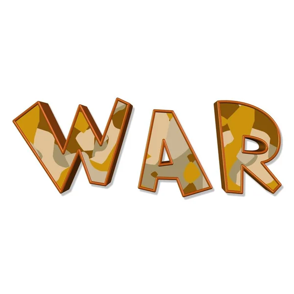 Een Illustratie Met Een Camouflage Textuur Van Het Woord War — Stockfoto