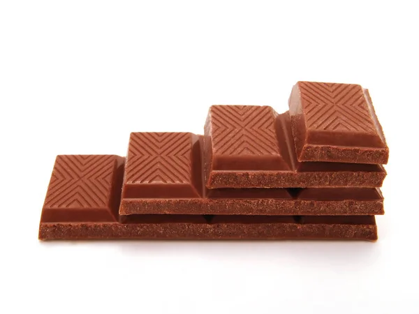 Alguns Quadrados Chocolate Formando Uma Escada — Fotografia de Stock