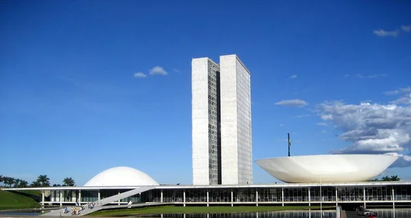 Congresso Nacional Brasil Brasília Capital Brasil Realizado Por Oscar Niemeyer — Fotografia de Stock