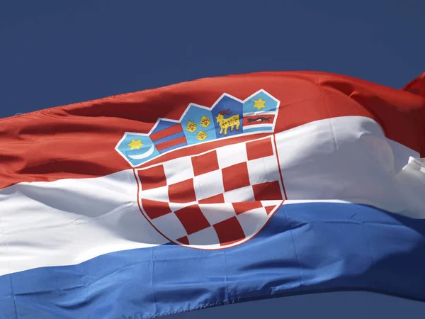 Croatian Flag Sky Background — Stock Photo, Image