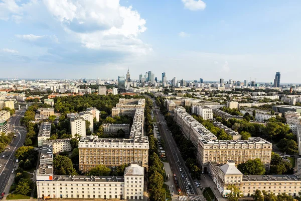 Panorama Del Centro Varsovia Tarde Soleada — Foto de Stock
