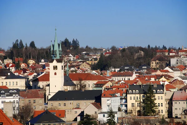 Θέα Στην Τσεχική Πόλη Πριμπραμ Στη Νότια Βοημία — Φωτογραφία Αρχείου