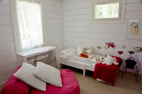 Детская Спальня Финском Летнем Коттедже — стоковое фото