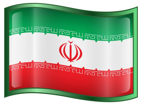 Irán Zászló Ikonra Elszigetelt Fehér Background — Stock Fotó