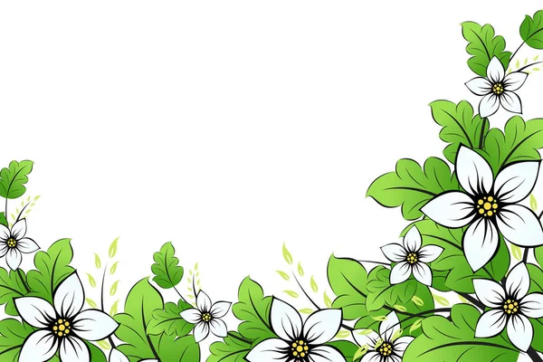 アブストラクトデザインの花と葉の背景 — ストック写真