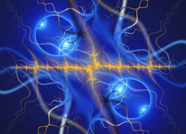 Мистические Изображения Электрической Арки Результате Вытаскивания Двух Клеток — стоковое фото