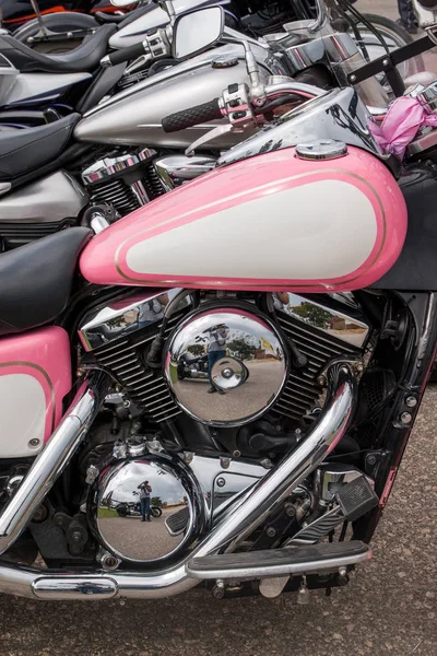 经典摩托车闪亮细节的近景细节 — 图库照片