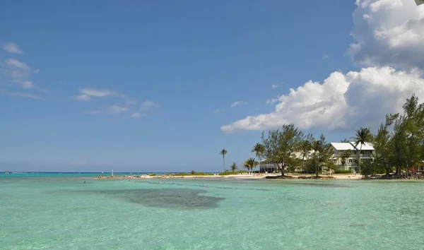 Las Hermosas Aguas Tranquilas Claras Frente Rum Point Gran Caimán — Foto de Stock