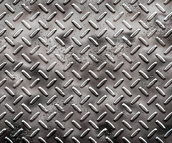 Very Large Sheet Rough Black Diamond Plate Pits Marks — Stock Photo, Image