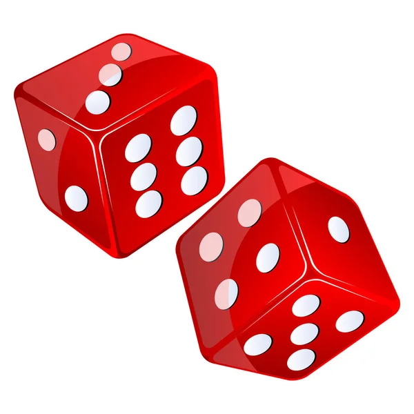 Red Dices Isolated Objects White Background — Stock Photo, Image