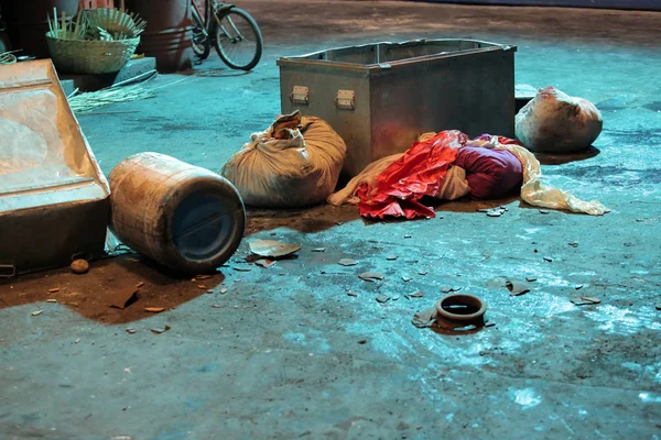 Les Biens Une Personne Pauvre Vivant Dans Rue Mumbai Inde — Photo