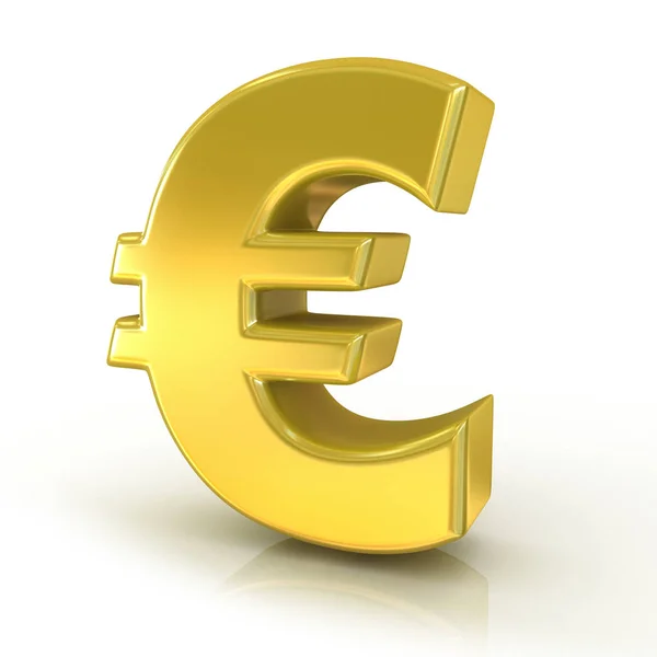 Euro Sinal Ouro Isolado Fundo Branco — Fotografia de Stock