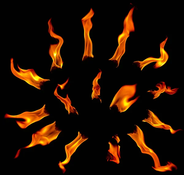 Flare Flame Fire Black Background — Stock Photo, Image