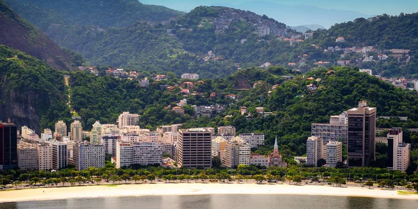 Vista Aérea Edifícios Frente Praia Botafogo Baía Guanabara Rio Janeiro — Fotografia de Stock