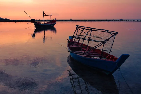 Boote Bei Schönem Sonnenuntergang Thailand Asien — Stockfoto
