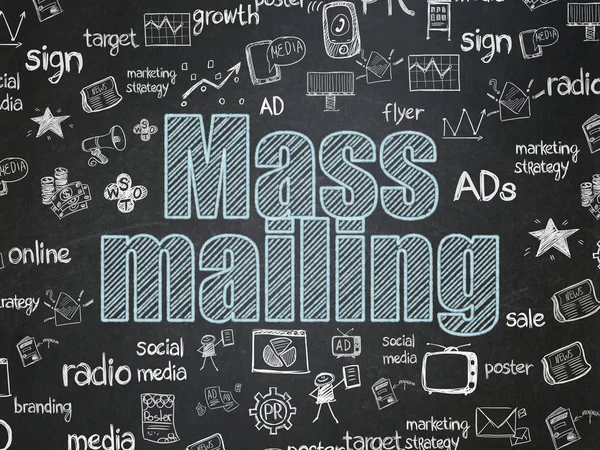 Koncepcja Marketingowa Kreda Niebieski Tekst Mass Mailing Tle Zarządu Szkoły — Zdjęcie stockowe
