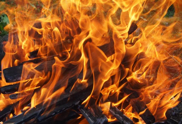 Yanan Kırmızı Ateş Alev — Stok fotoğraf