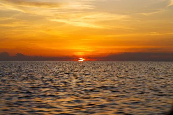 Sunrise Boat Sea Thailand Kho Tao Bay Coast South China — Foto Stock