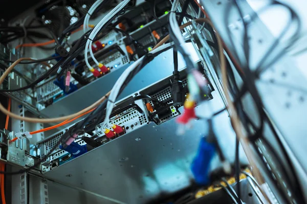 Ein Lan Kabel Netzwerkraum Der Feldtechnik — Stockfoto