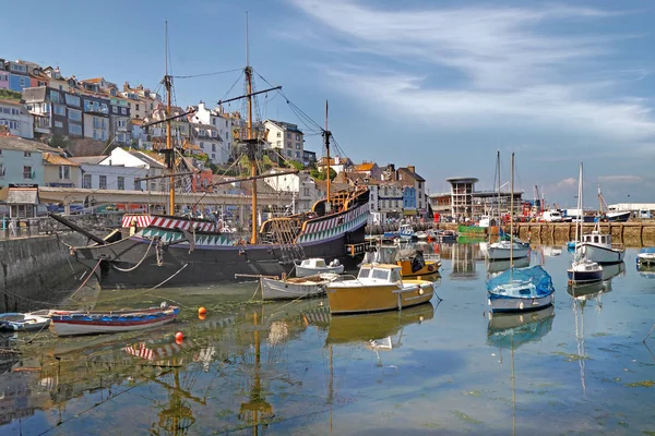 Een Replica Van Francis Drake Schip Gouden Hind Die 16E — Stockfoto