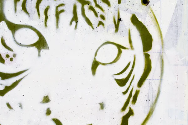 Tiger Head Grafitti Close Segment Street Art — Stock Photo, Image