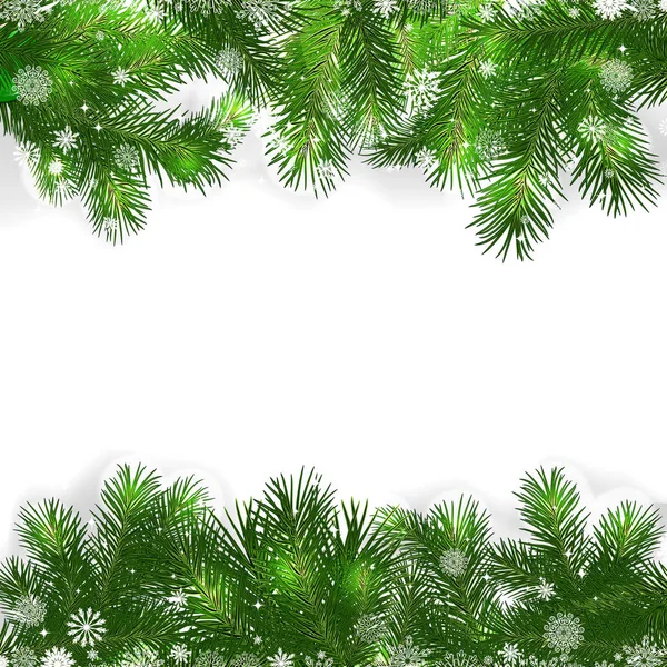 Kerst Achtergrond Met Groene Takken Van Kerstboom — Stockfoto
