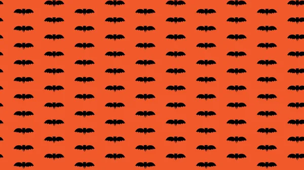 Enjambre Patrón Sin Costura Halloween Murciélago Negro Naranja Hermoso Fondo — Foto de Stock