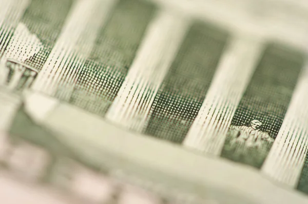 Macro Back Five Dollar Bill Showing Lincoln Statue — Stock Photo, Image