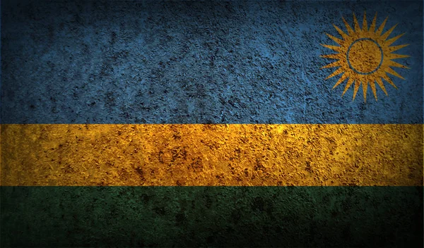 Bandera Ruanda Con Textura Antigua Ilustración — Foto de Stock