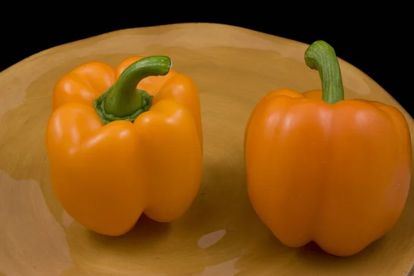 Pimentos Laranja Prato Espera Salada — Fotografia de Stock